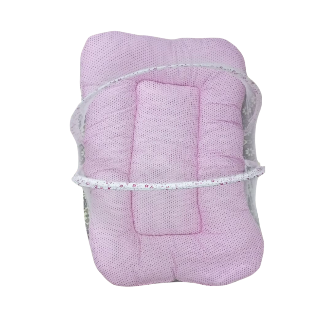 Baby Carry Nest with Mosquito Net Pink 7 Pcs