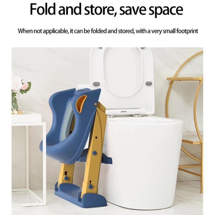 Potty Training Toilet Seat with Step Stool Ladder Blue and Yellow With Free Lilliput Smart Book