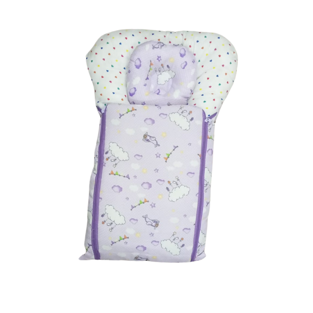 Baby Carry Nest with Mosquito Net purple 7 Pcs