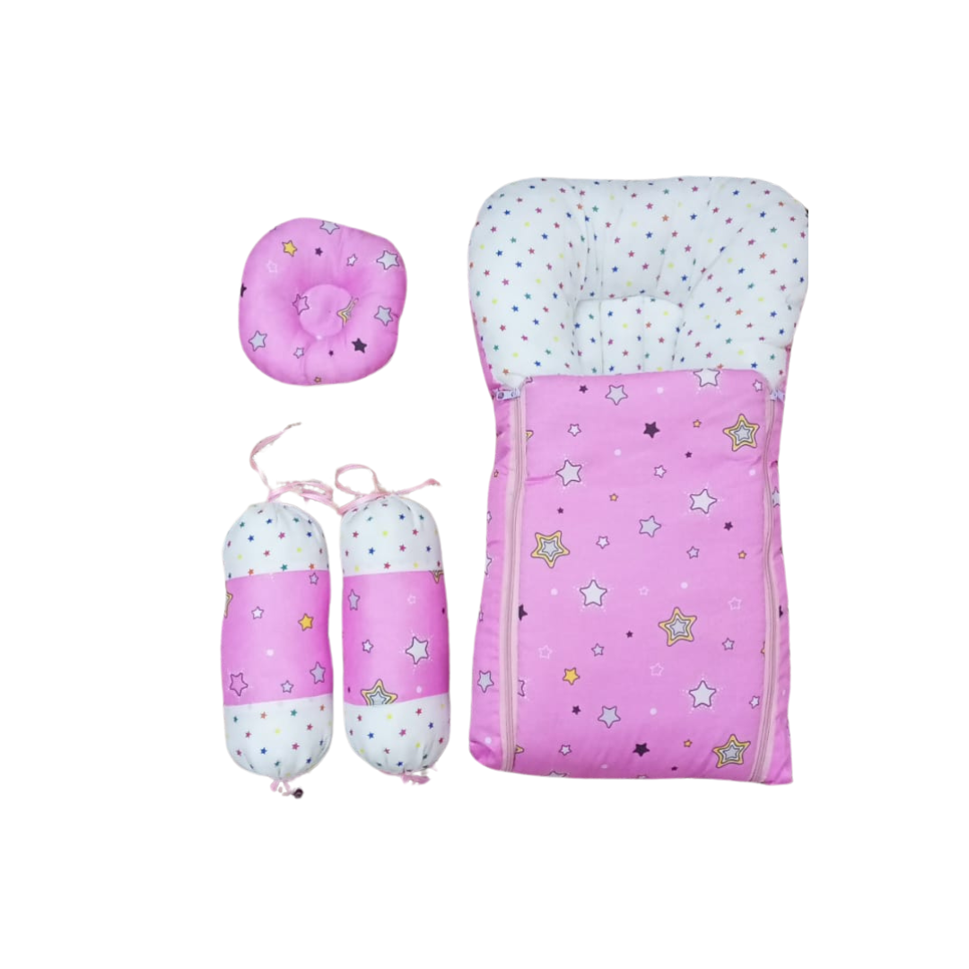 Baby Carry Nest with Full Size Mosquito Net Pink 6 Pcs